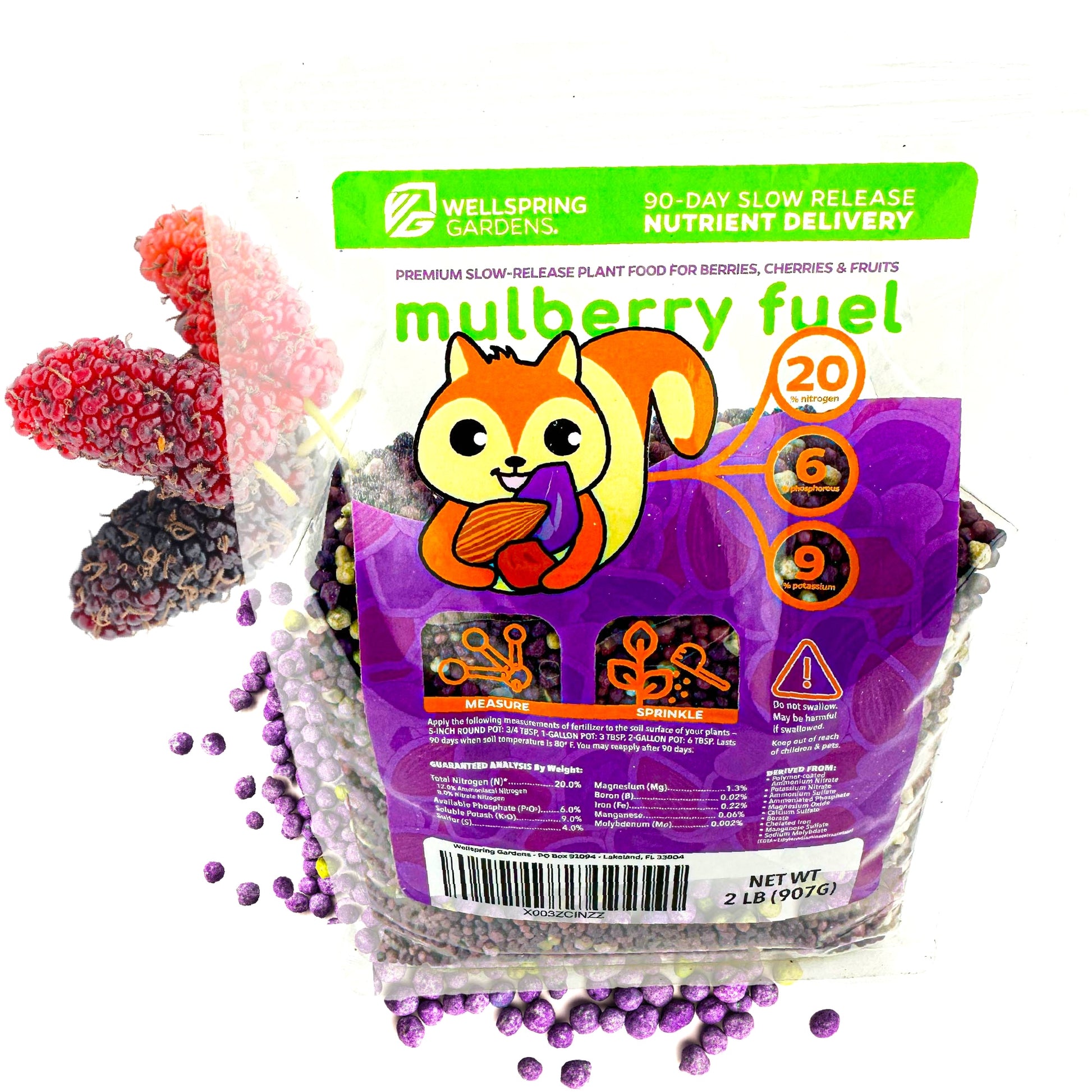 Mulberry Fuel Plant Fertilizer - 20-6-9 Blend - (1 or 2 LB bag)