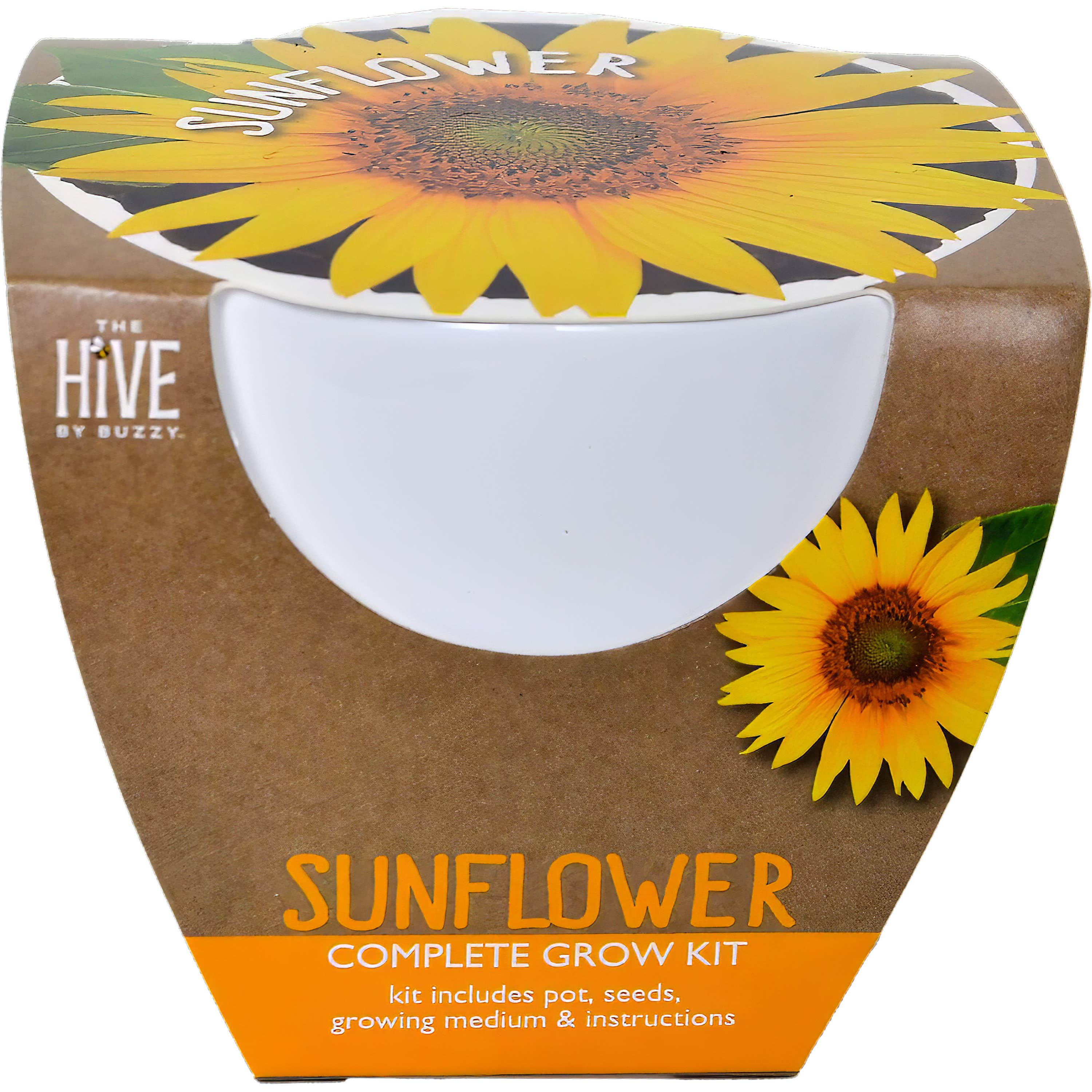 Indoor Growing Kit | Tomato, Basil or Sunflower | Ceramic pot + Growing medium + Seeds