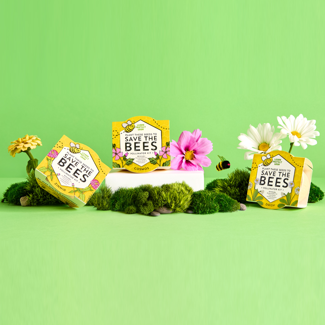 Save The Bees Grow Kit | Paper cup + Growing medium + Seeds