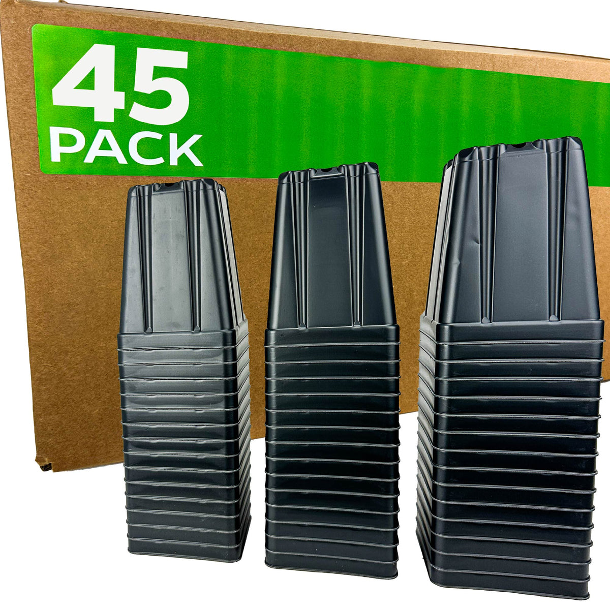 1-Quart Square Plastic Nursery Pots (45 Pack)