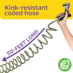50 FT Coiled Garden Hose with 9-Pattern Spray Nozzle Set | Winslow & Ross