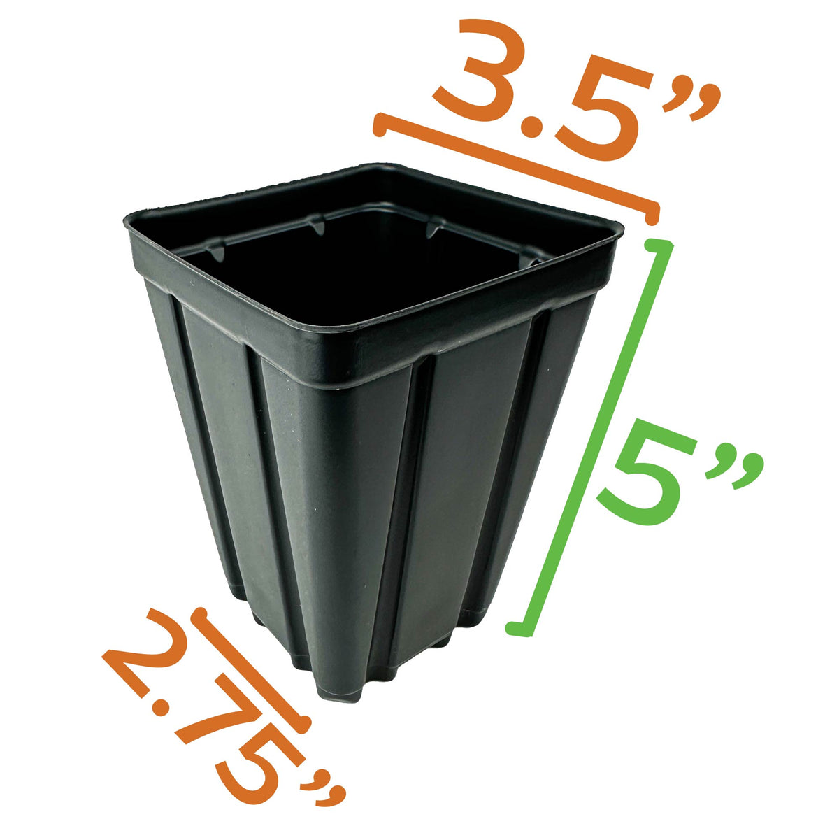 1-Quart Square Plastic Nursery Pots (45 Pack)