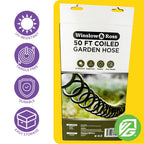 50 FT Coiled Garden Hose with 9-Pattern Spray Nozzle Set | Winslow & Ross