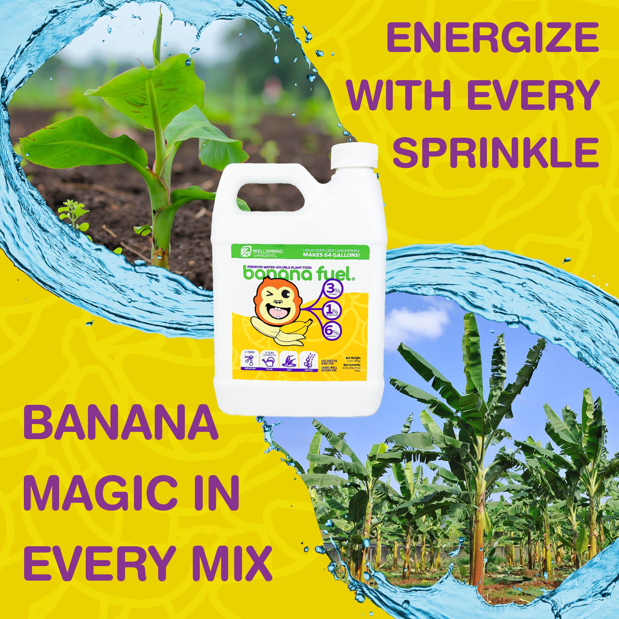 best organic fertilizer for banana plants Liquid Banana Fuel Fertilizer (32 FL OZ) – Wellspring Gardens