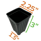 Starter Square Plastic Nursery Pots (100 Pack)