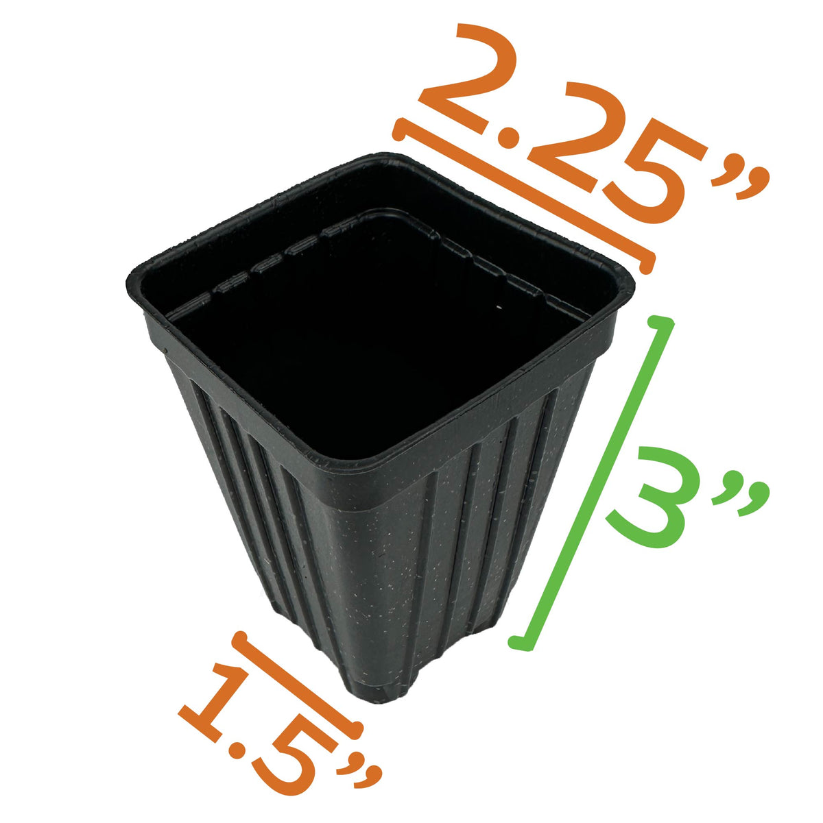 Starter Square Plastic Nursery Pots (100 Pack)