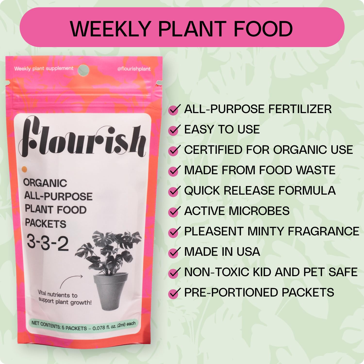 flourish plants Flourish Organic All-Purpose Plant Food (5 Packets) – Wellspring Gardens