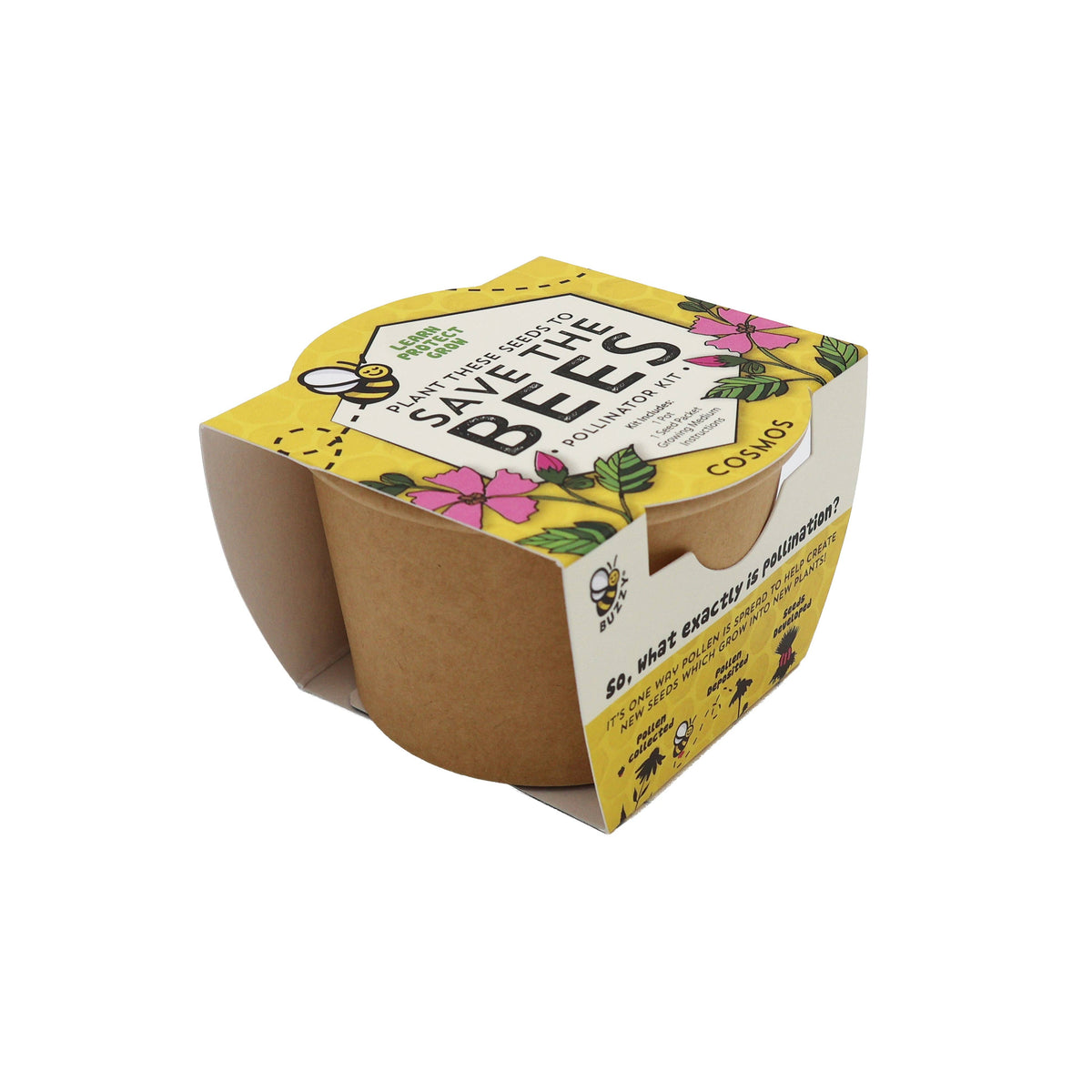 Save The Bees Grow Kit | Paper cup + Growing medium + Seeds