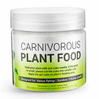 Bloomify Carnivorous Plant Food, 2.5 OZ, includes prey-mimicking gel cubes and instructions for use; designed for Venus flytraps, sundews, and pitcher plants—intended only for plants, not human consumption.