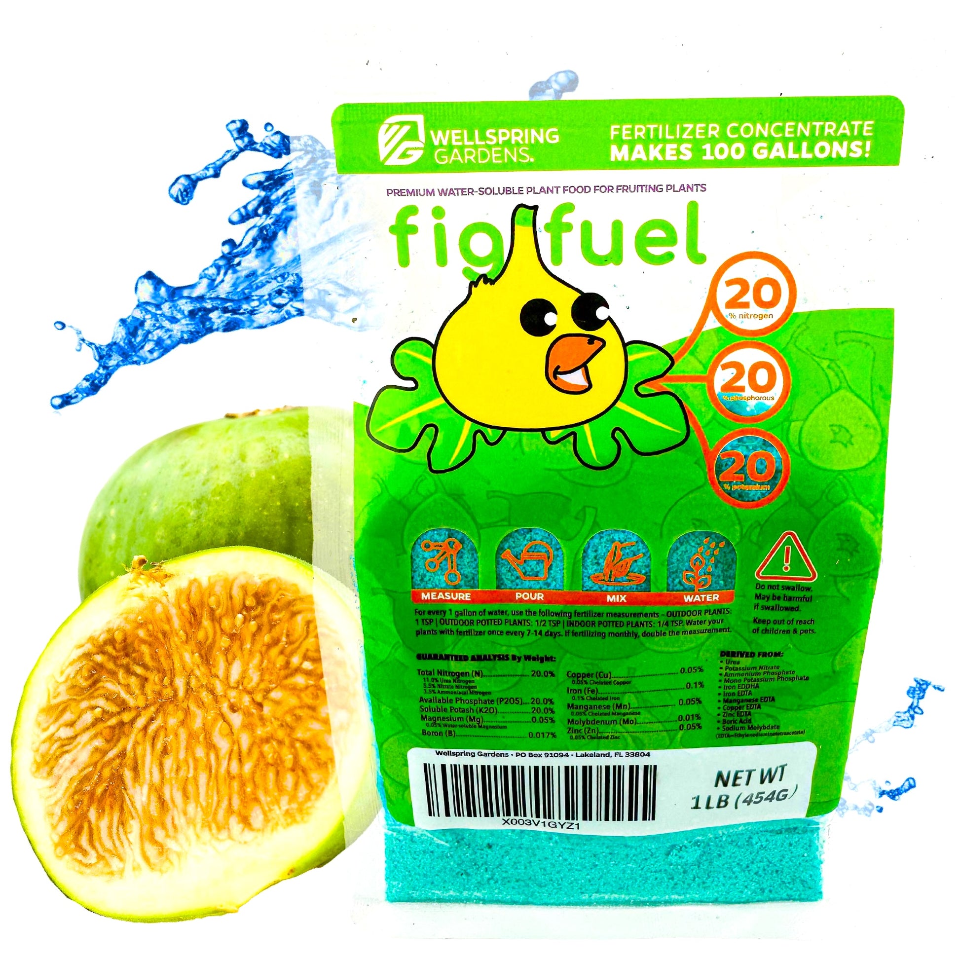 Fig Fuel Fertilizer - Water-Soluble 20-20-20 - (1 or 2 LB bag)