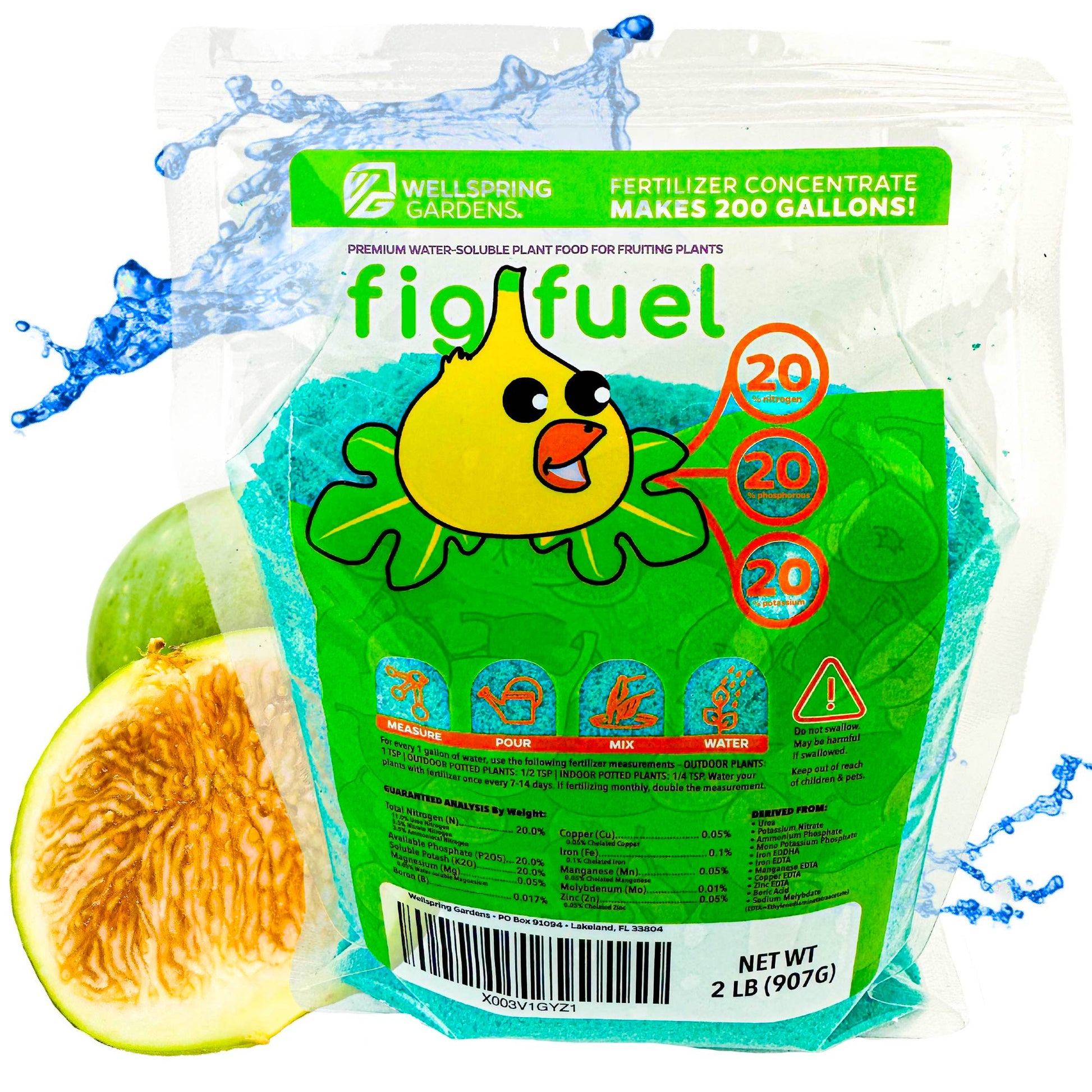 Fig Fuel Fertilizer - Water-Soluble 20-20-20 - (1 or 2 LB bag)