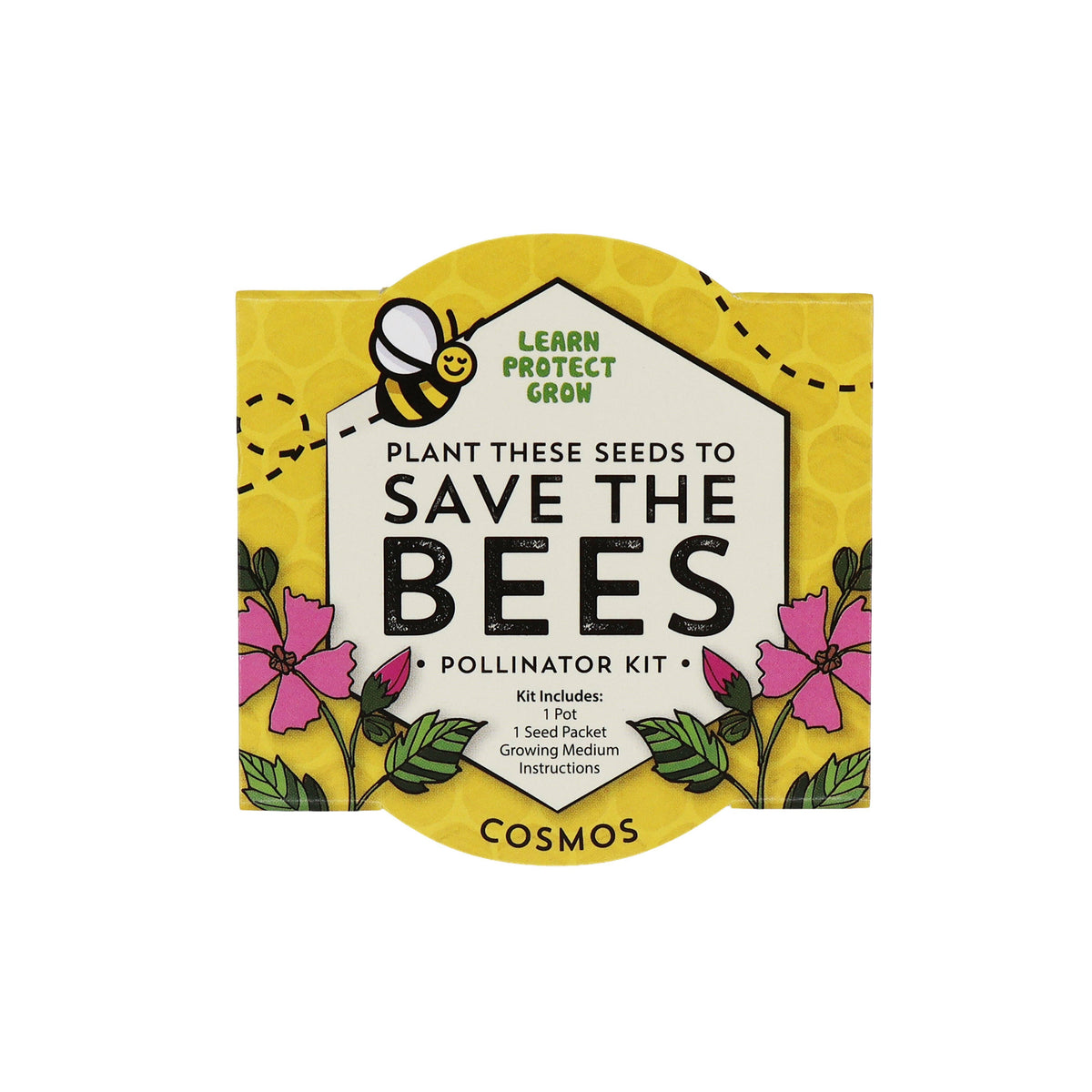 Save The Bees Grow Kit | Paper cup + Growing medium + Seeds