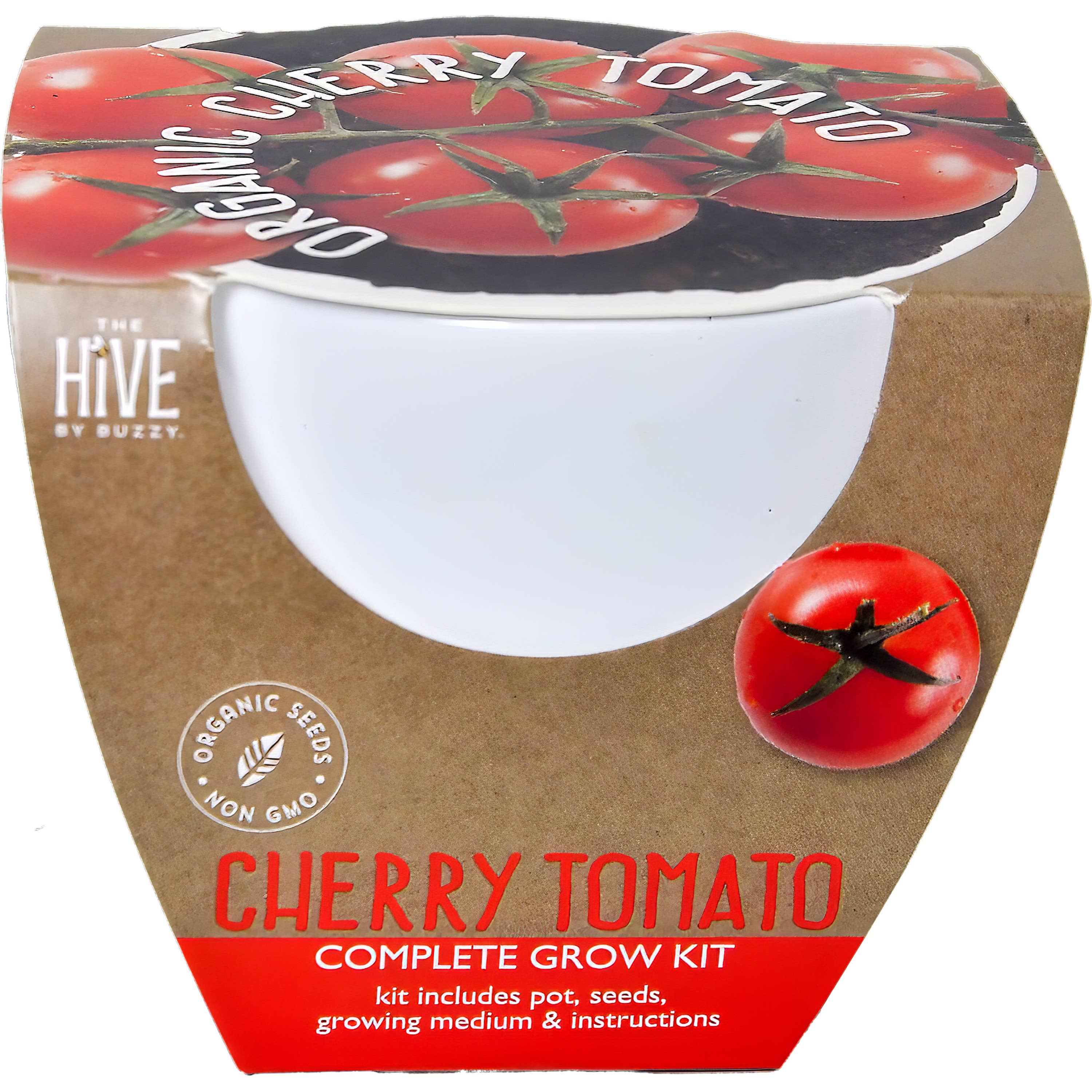 Indoor Growing Kit | Tomato, Basil or Sunflower | Ceramic pot + Growing medium + Seeds