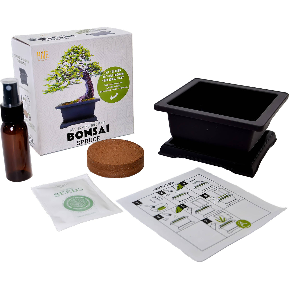 Bonsai Spruce Grow Kit | Planter + Growing medium + Seeds