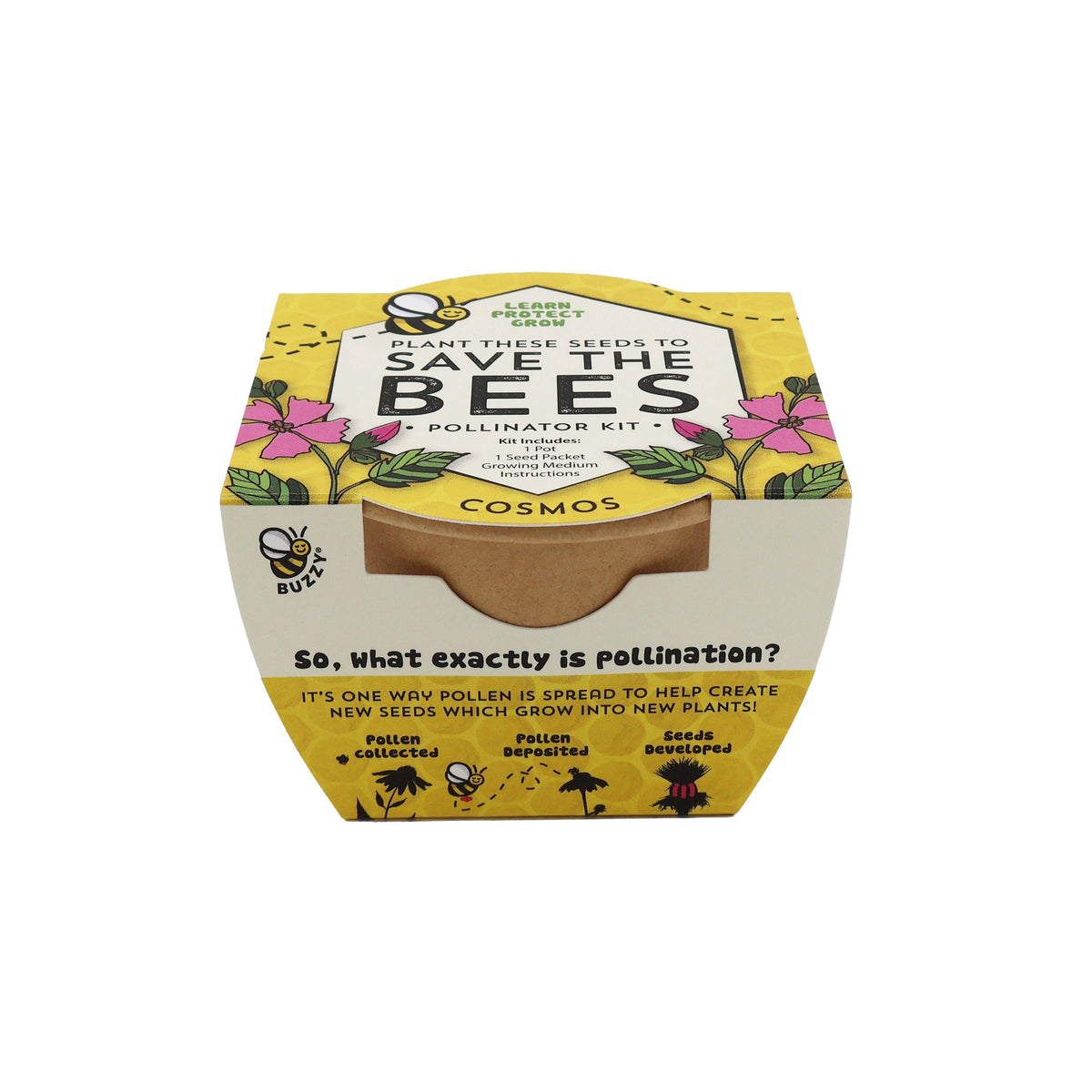 Save The Bees Grow Kit | Paper cup + Growing medium + Seeds